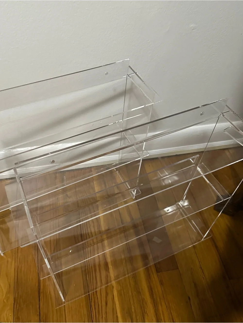 HONTUU x2 Acrylic Organizer with Mounting Hardware - Clear wall display shelves